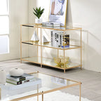 Scoles Contemporary 42-inch Glass 2-Shelf Sofa Table by