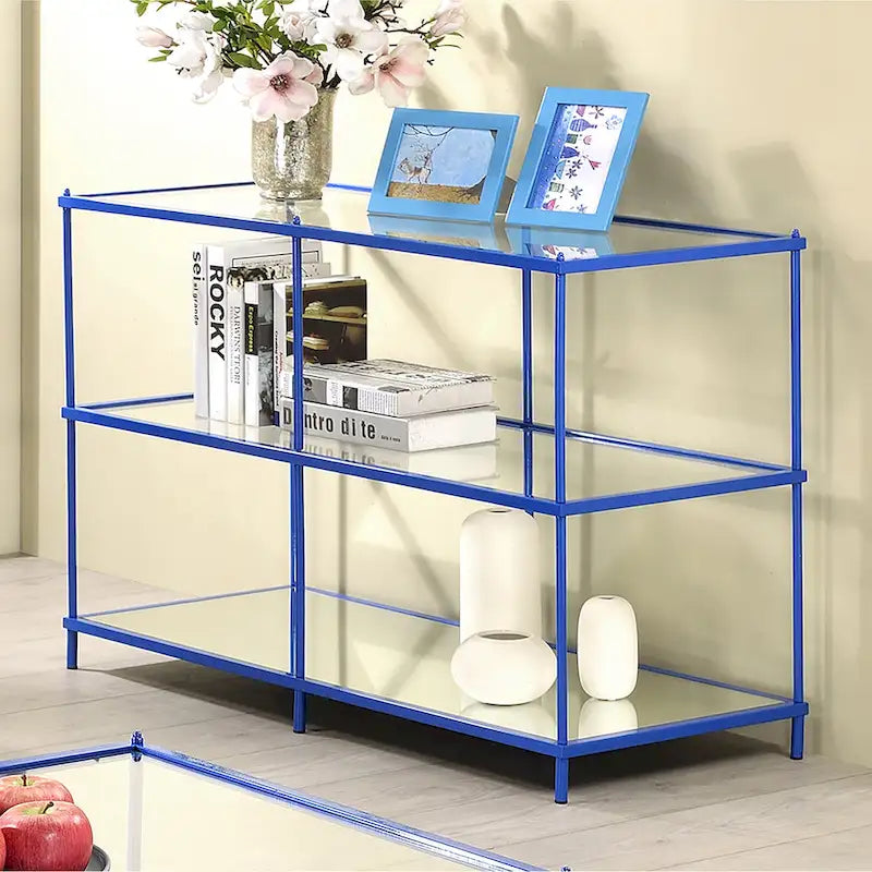 Scoles Contemporary 42-inch Glass 2-Shelf Sofa Table by 