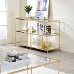 Scoles Contemporary 42-inch Glass 2-Shelf Sofa Table by