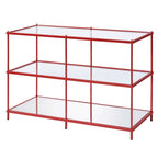 Scoles Contemporary 42-inch Glass 2-Shelf Sofa Table by