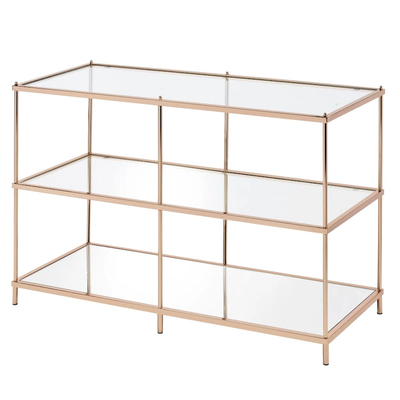 Scoles Contemporary 42-inch Glass 2-Shelf Sofa Table by