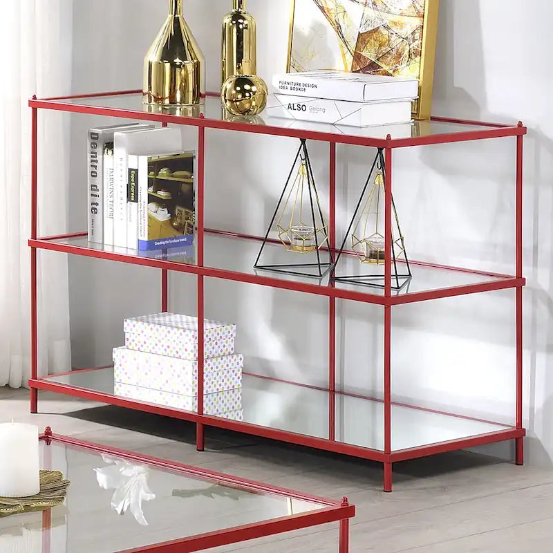 Scoles Contemporary 42-inch Glass 2-Shelf Sofa Table by