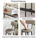 3-Piece Bistro Set, Dining Table and Upholstered Stools w/ Backrest