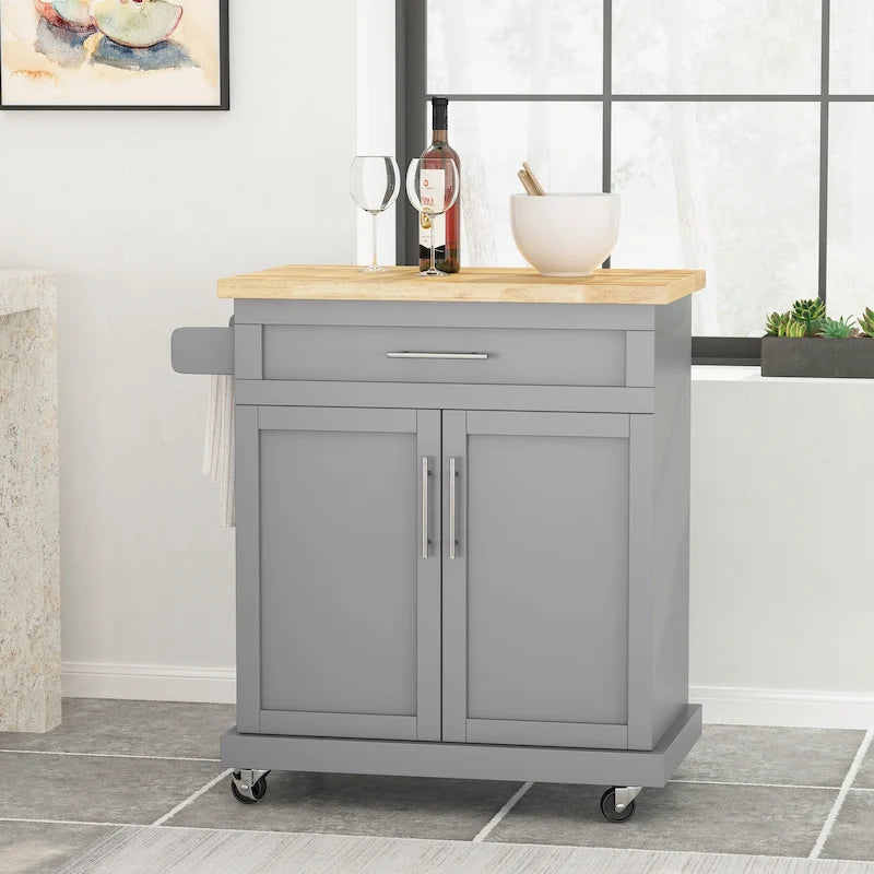 Batavia Indoor Kitchen Cart with Wheels by