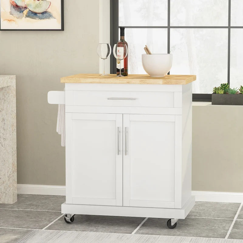 Batavia Indoor Kitchen Cart with Wheels by