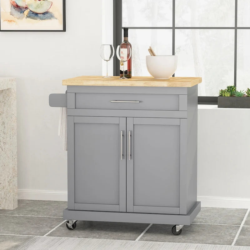 Batavia Indoor Kitchen Cart with Wheels by 