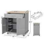 Batavia Indoor Kitchen Cart with Wheels by