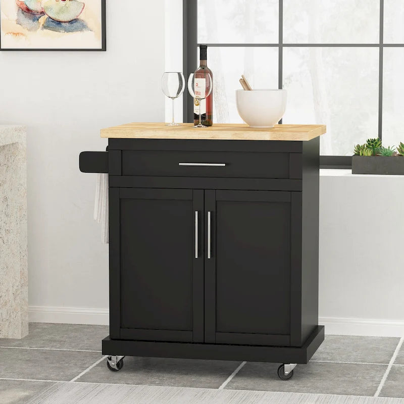 Batavia Indoor Kitchen Cart with Wheels by