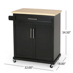 Batavia Indoor Kitchen Cart with Wheels by