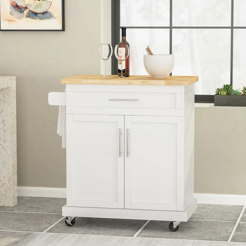 Batavia Indoor Kitchen Cart with Wheels by