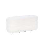 Halley White Oblong Sherpa Ottoman