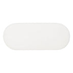 Halley White Oblong Sherpa Ottoman