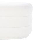 Halley White Oblong Sherpa Ottoman