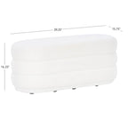 Halley White Oblong Sherpa Ottoman