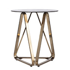 24 Champagne Glass And Iron Round End Table - 22x22x24.25