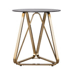 24 Champagne Glass And Iron Round End Table - 22x22x24.25