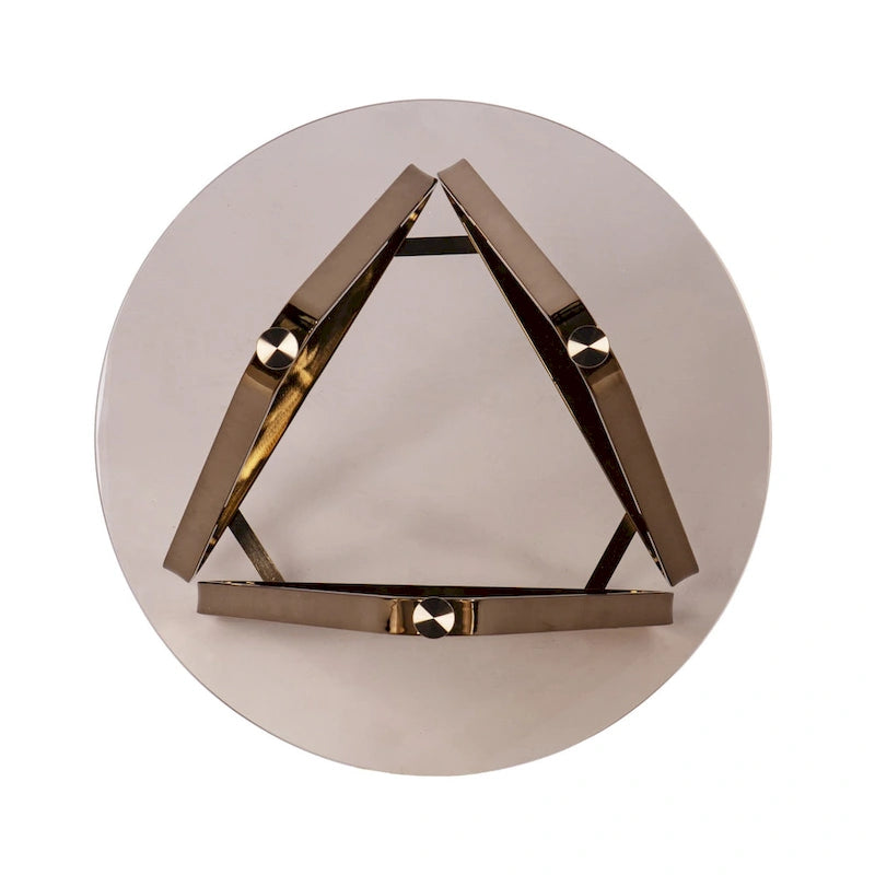 24 Champagne Glass And Iron Round End Table - 22x22x24.25