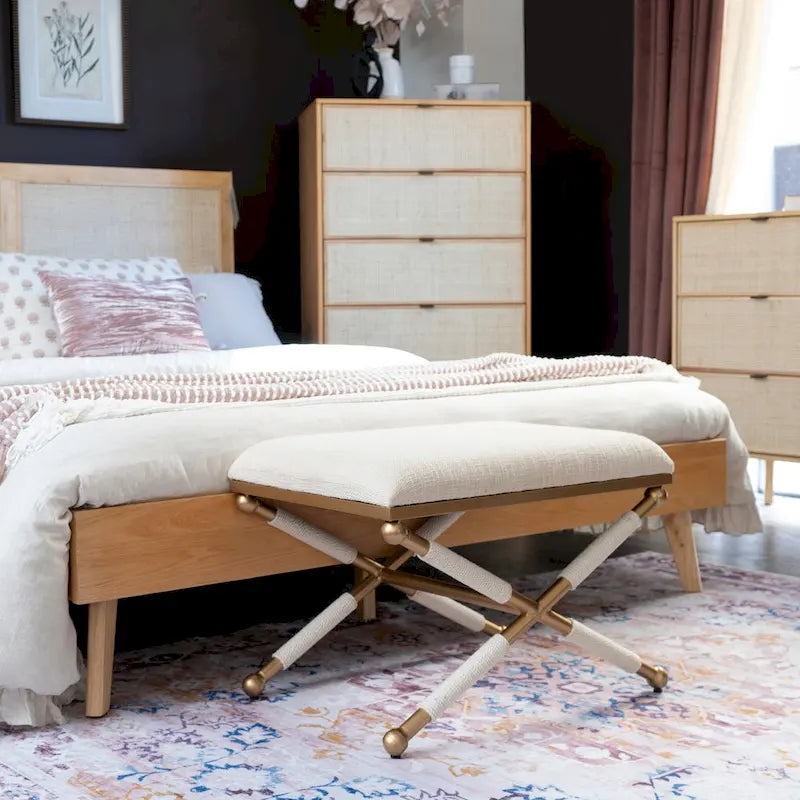 Ella Boho Campaign Accent Stool