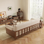 JASIWAY Modern 3-Seat Upholstered Cotton Linen Sofa,Beige