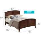 Hammond Queen Panel Bed with Curved Top Rail