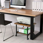 2 Tier Rolling Printer Cart Storage Stand Under Desk with Casters