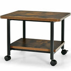 2 Tier Rolling Printer Cart Storage Stand Under Desk with Casters