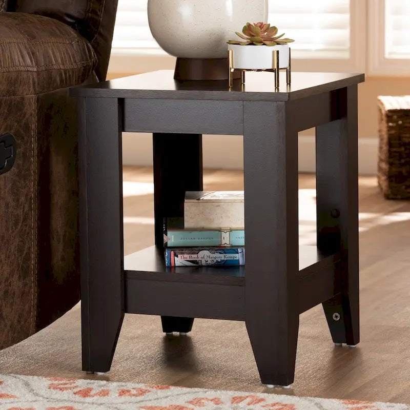  Cornesti Dark Brown Wood End Table