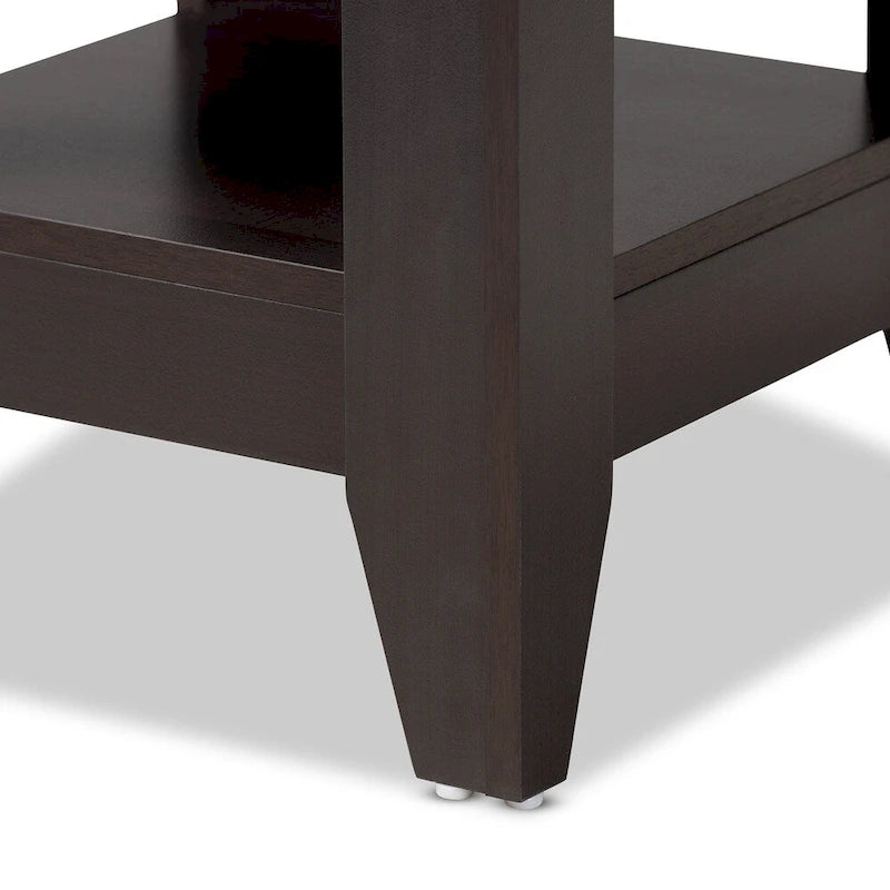 Cornesti Dark Brown Wood End Table