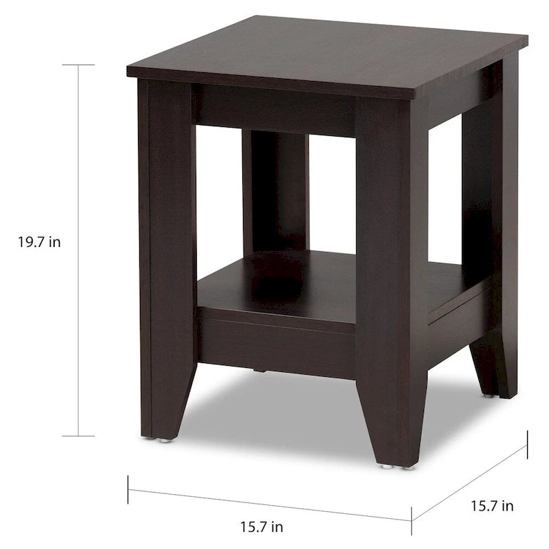 Cornesti Dark Brown Wood End Table