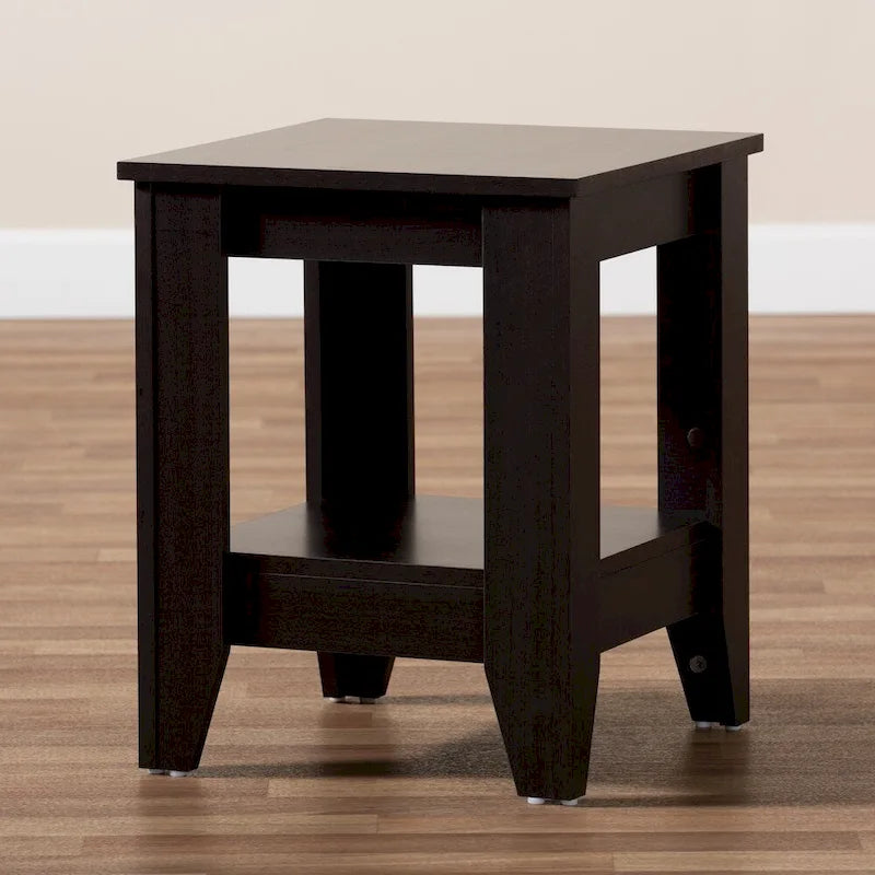 Cornesti Dark Brown Wood End Table