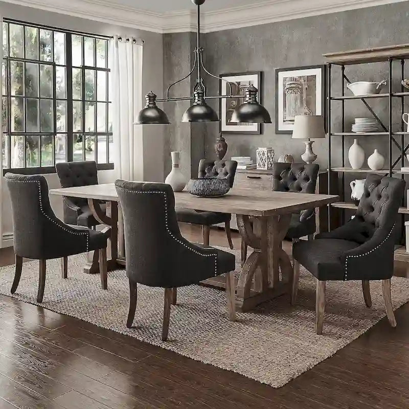 Paloma Farmhouse Reclaimed Wood 7-Piece Dining Set by