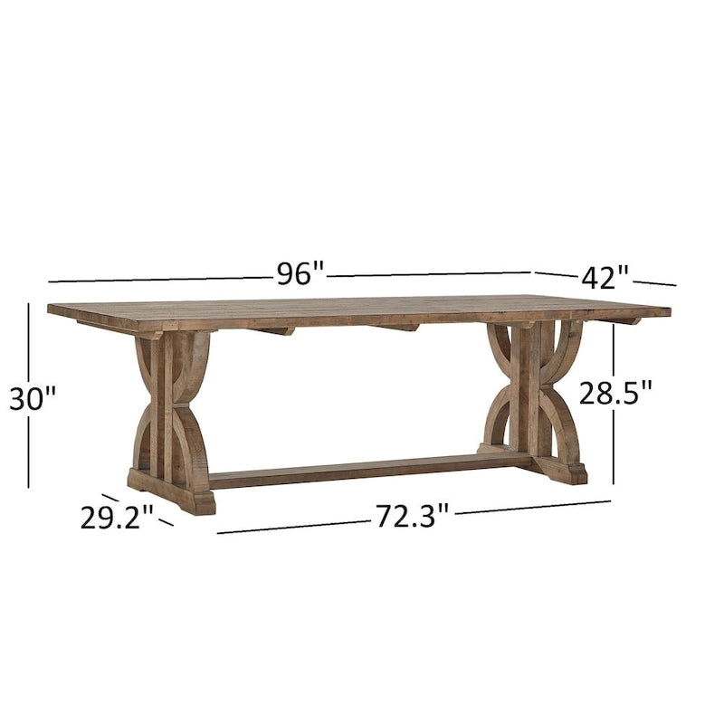 Paloma Farmhouse Reclaimed Wood 7-Piece Dining Set by