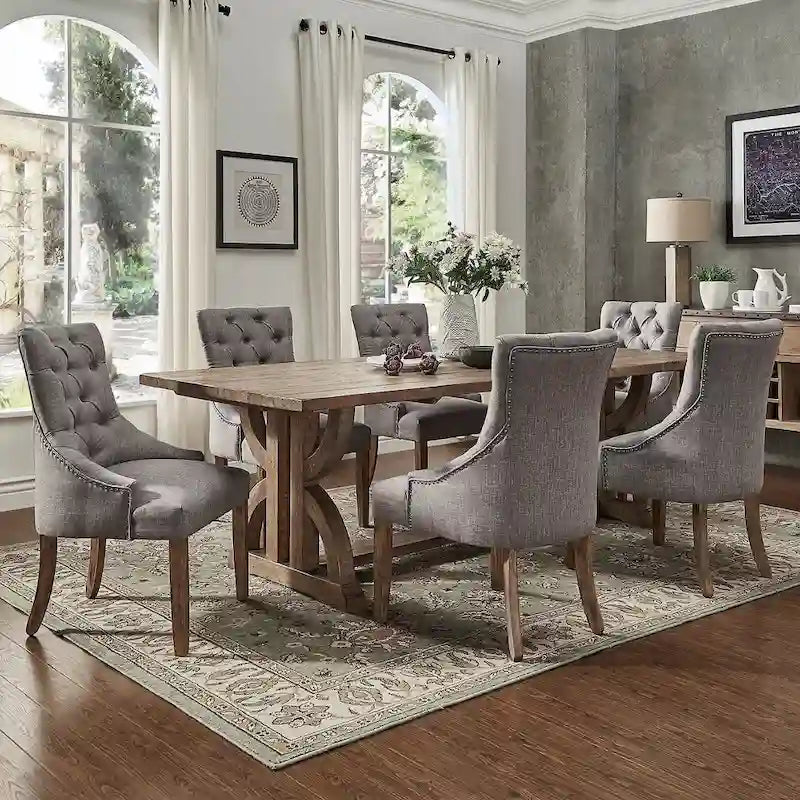 Paloma Farmhouse Reclaimed Wood 7-Piece Dining Set by