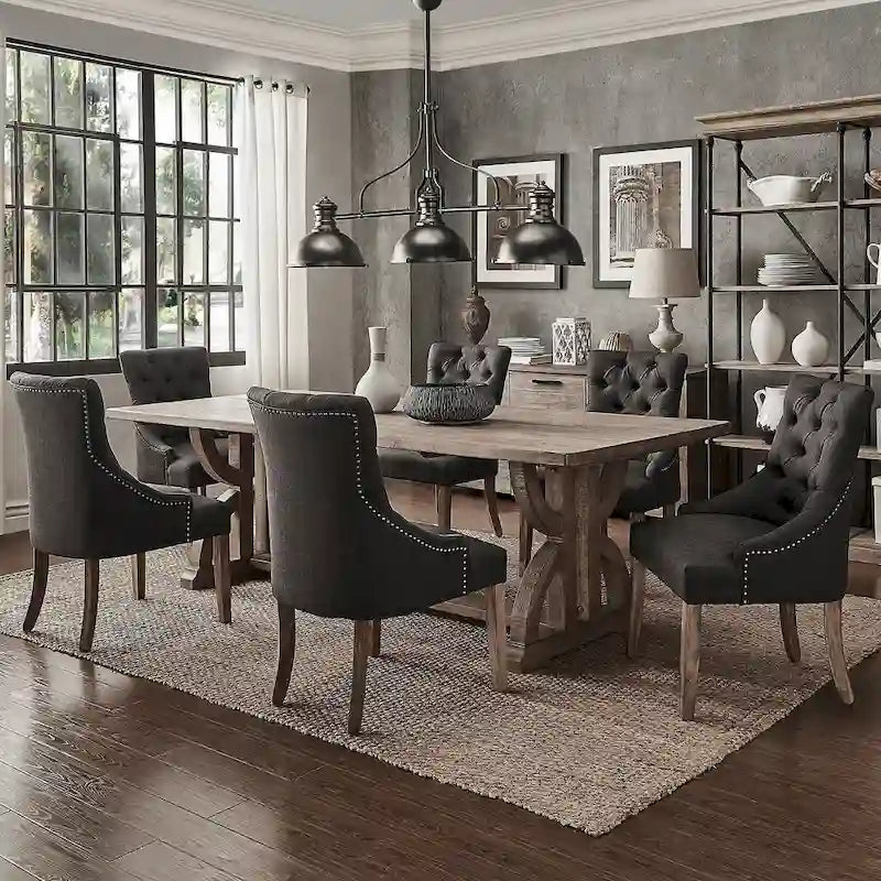 Paloma Farmhouse Reclaimed Wood 7-Piece Dining Set by