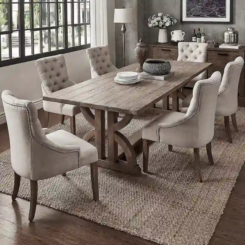 Paloma Farmhouse Reclaimed Wood 7-Piece Dining Set by