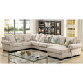 Riti Contemporary Beige Fabric Upholstered Sectional by 