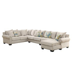 Riti Contemporary Beige Fabric Upholstered Sectional by