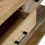 WYNDENHALL Lawson SOLID MANGO WOOD and Metal 54 inch Wide Modern Industrial Console Sofa Table in Natural - 55 W x 16 D x 32 H