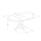 5 Piece Dining Room Table Set- an Oval Kitchen Table and 4 Dining Chairs, 42x60 Inch, Oak