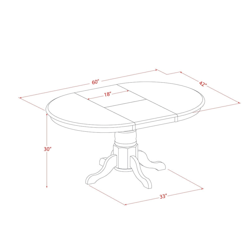 5 Piece Dining Room Table Set- an Oval Kitchen Table and 4 Dining Chairs, 42x60 Inch, Oak