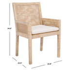 SAFAVIEH Almira Coastal Accent Chair with Cushion - 22.8 W x 22.4 L x 34.6 H - 23Wx22Dx35H