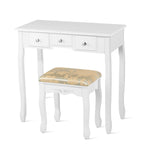 Costway Vanity Table Dressing Table 5 Make Up Table Stool