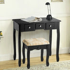 Costway Vanity Table Dressing Table 5 Make Up Table Stool