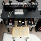 Costway Vanity Table Dressing Table 5 Make Up Table Stool