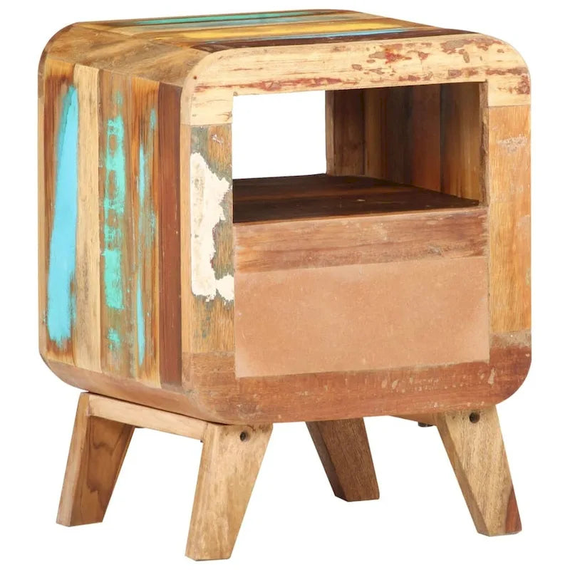 Cabinet Nightstand Side End Table, Solid Wood Legs, 11.8"x11.8"x16.1", Bedroom Furniture