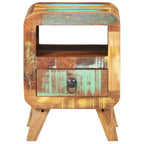 Cabinet Nightstand Side End Table, Solid Wood Legs, 11.8"x11.8"x16.1", Bedroom Furniture