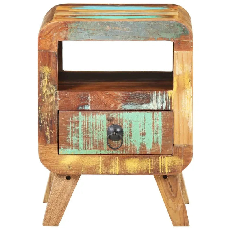 Cabinet Nightstand Side End Table, Solid Wood Legs, 11.8"x11.8"x16.1", Bedroom Furniture