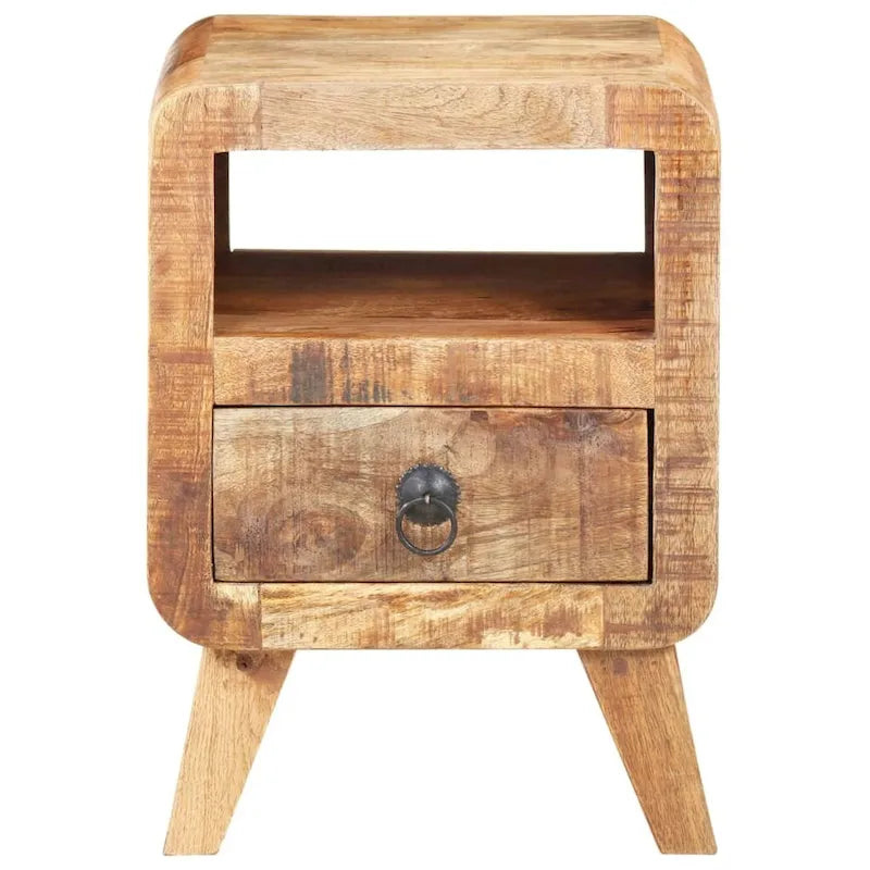 Cabinet Nightstand Side End Table, Solid Wood Legs, 11.8"x11.8"x16.1", Bedroom Furniture