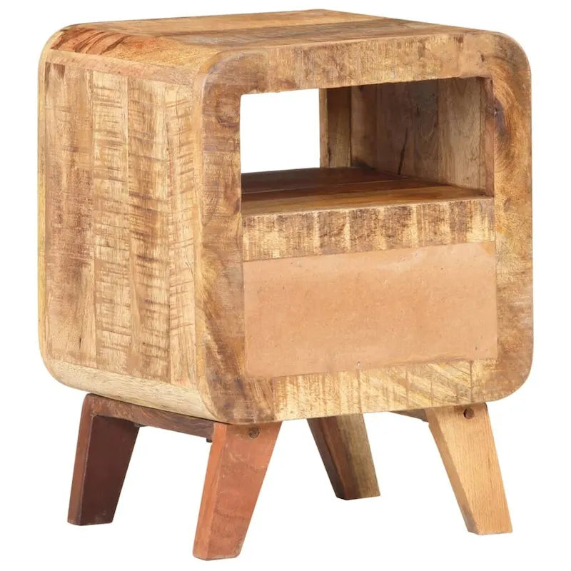 Cabinet Nightstand Side End Table, Solid Wood Legs, 11.8"x11.8"x16.1", Bedroom Furniture