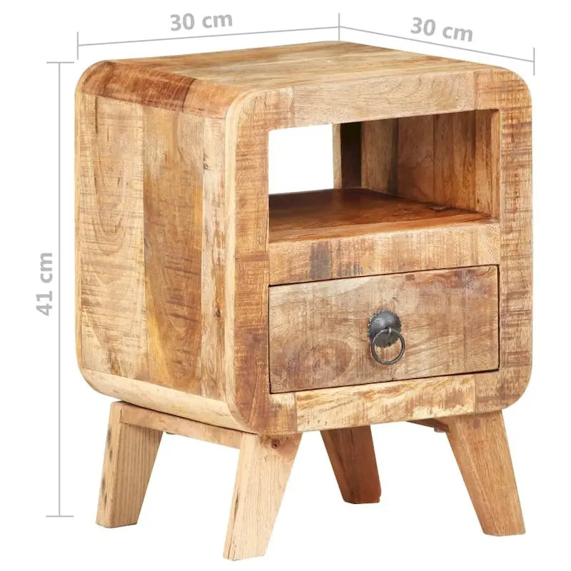 Cabinet Nightstand Side End Table, Solid Wood Legs, 11.8"x11.8"x16.1", Bedroom Furniture